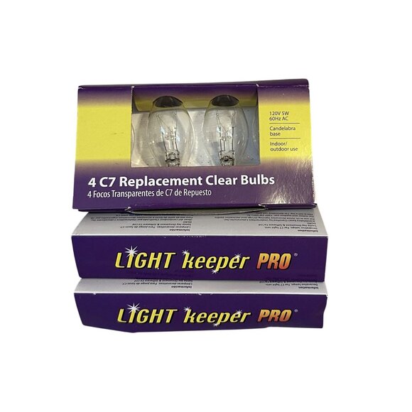 Light Keeper Pro Transparent Clear C7 Replacement Bulbs 120V 5W 60Hz AC 4-Count - Picture 1 of 4